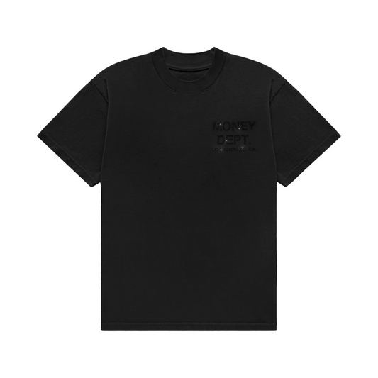 Money Dept Black on Black Rhinestone Tee (Black)