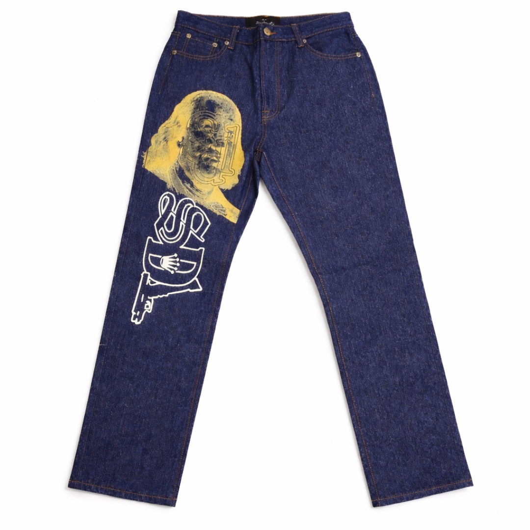 SDL Beige Face Denim Jeans (Blue)