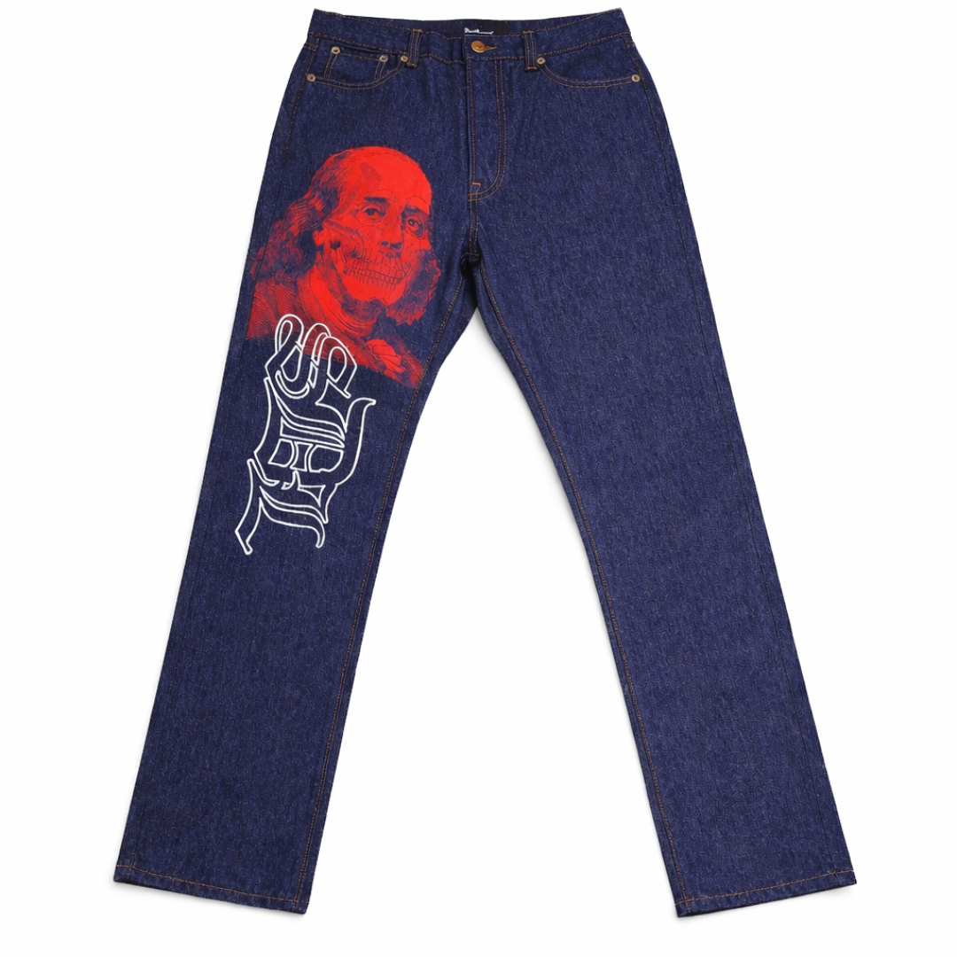 SDL Red Ghost Face Denim Jeans (Blue)