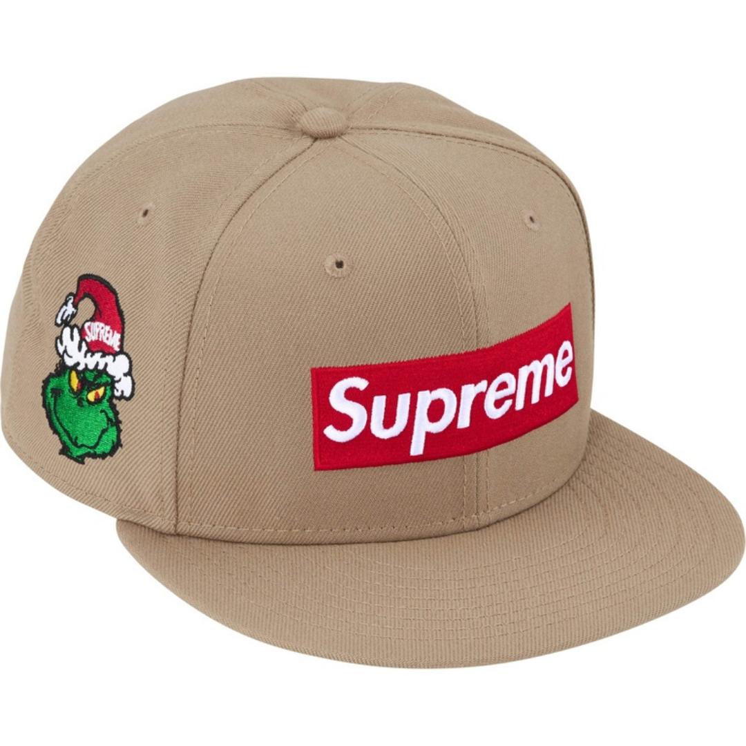 Supreme New Era Grinch Box Logo Fitted Hat (Tan)