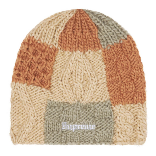 Supreme Block Knit Beanie (Tan)