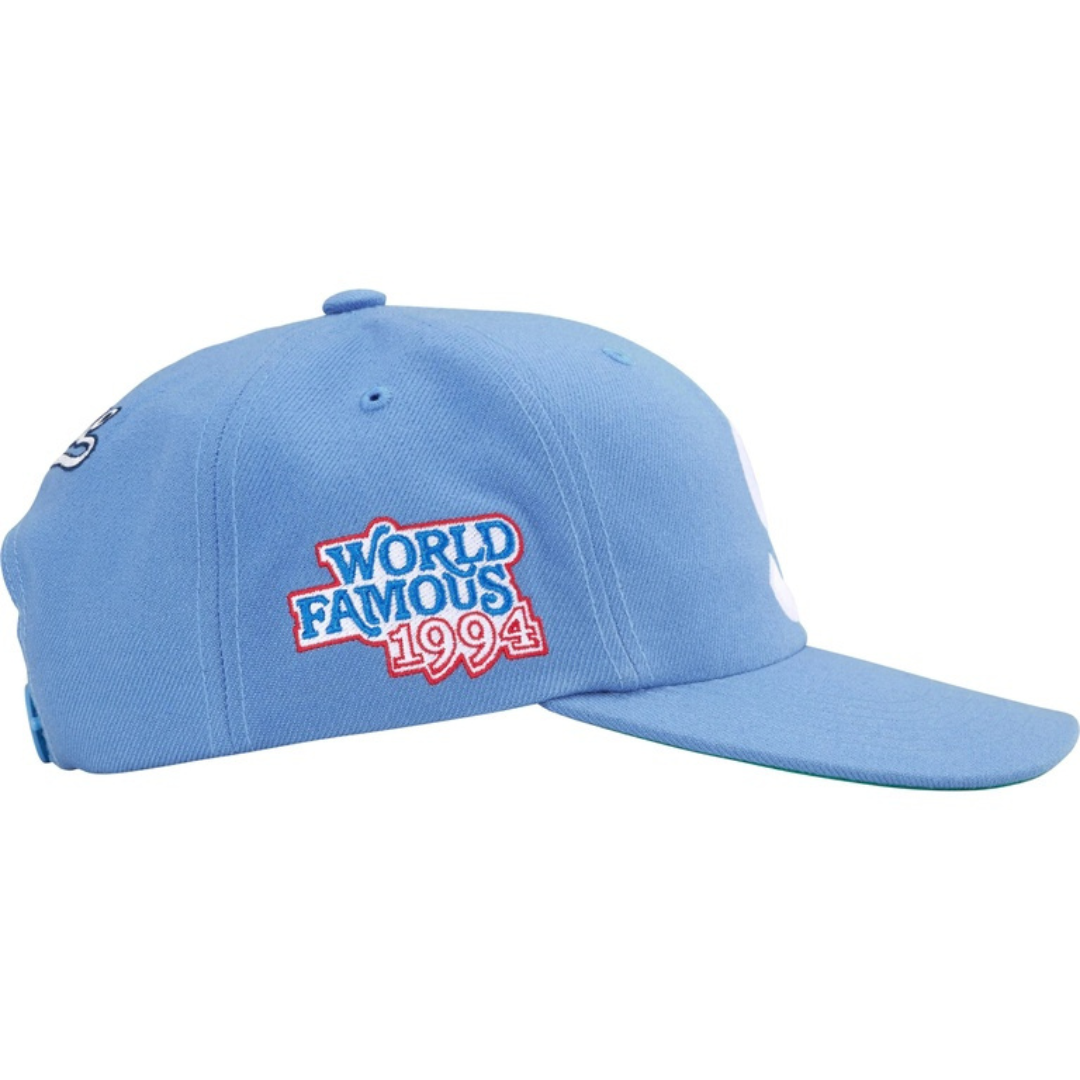 Supreme World Famous S Logo 6 Panel Hat (Blue)