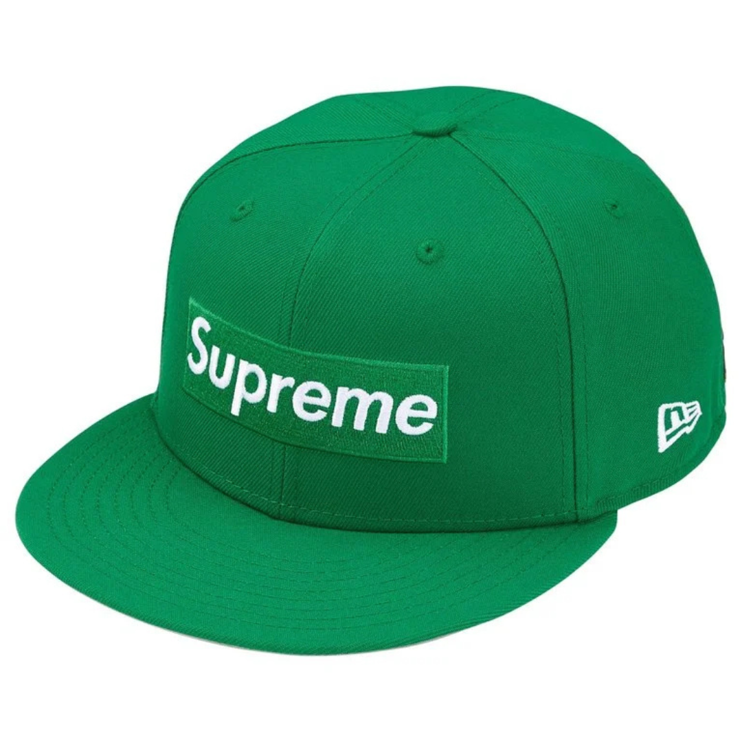 Supreme New Era Rings Box Logo Fitted Hat (Green)