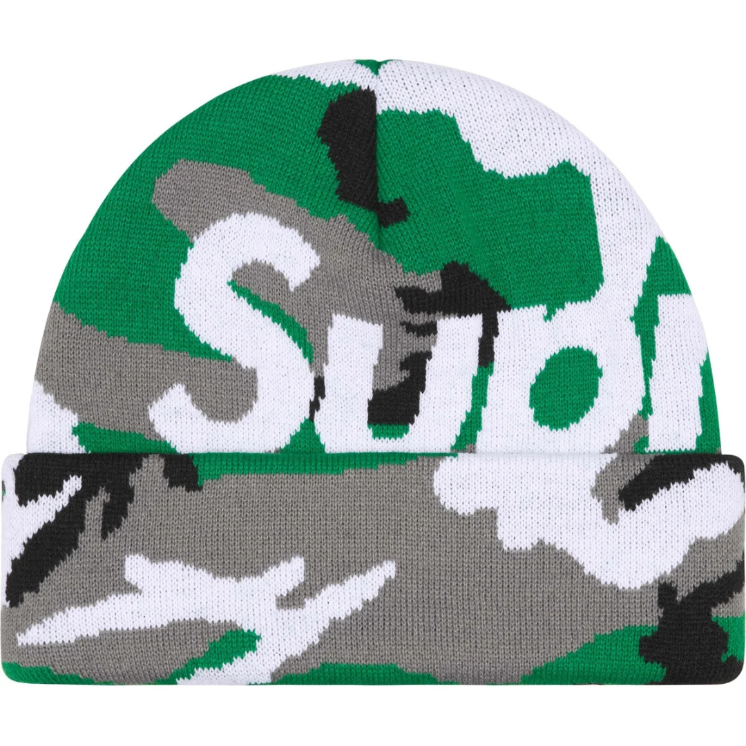 Supreme Camo Big Logo Beanie (Green)(FW25)