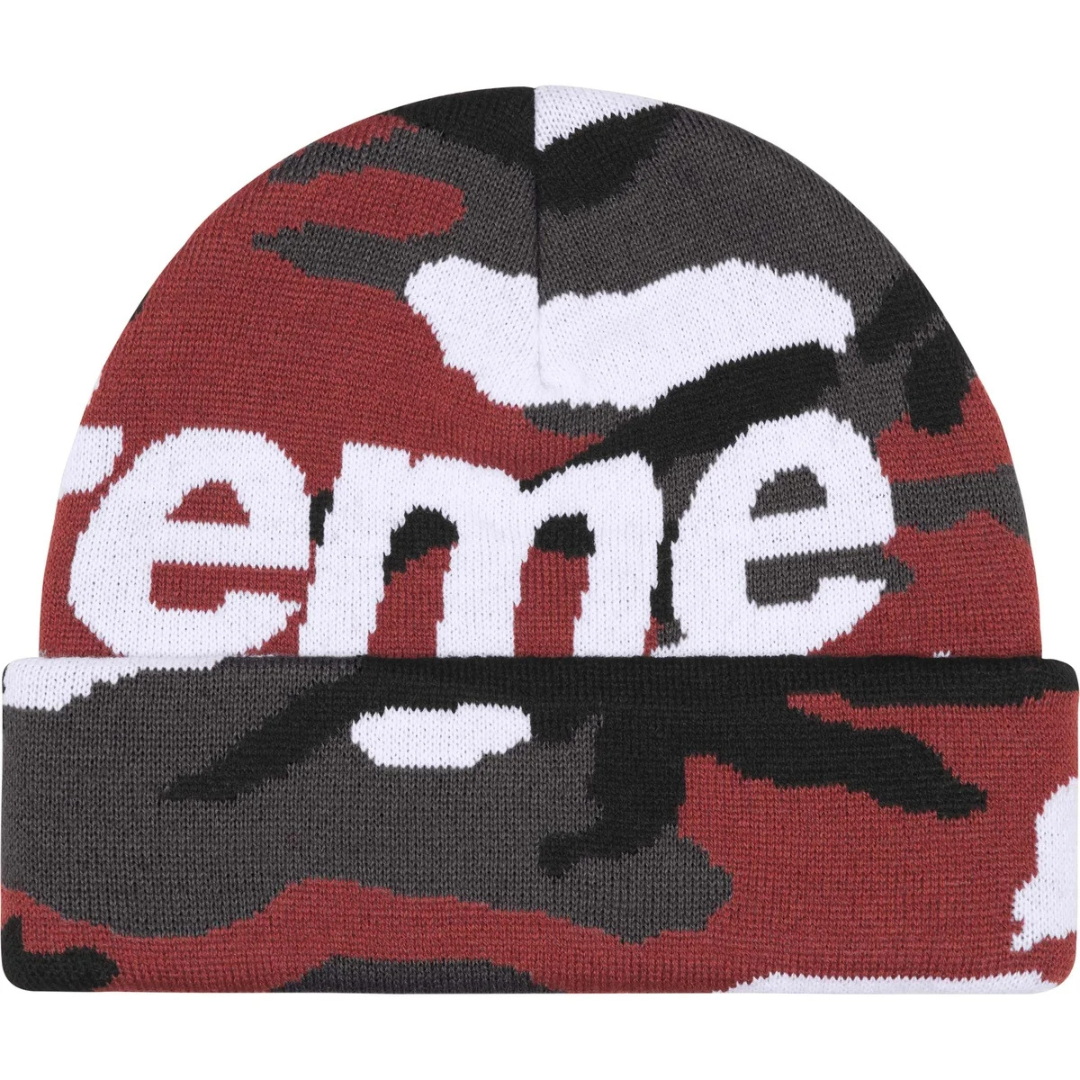Supreme Camo Big Logo Beanie (Red)(FW25)