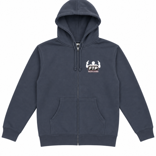 FTP Wealth & Fitness Zip Up Hoodie (Navy)