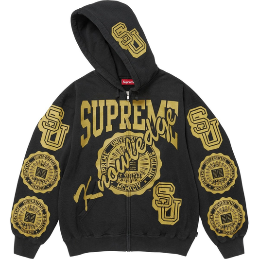 Supreme Knowledge Reigns Zip Up Hoodie (Black)