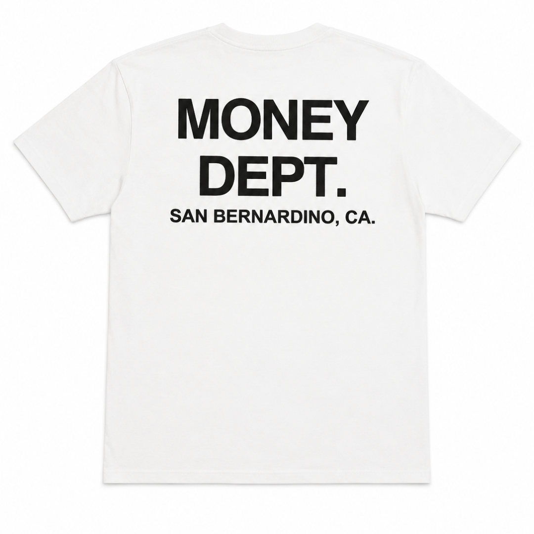 Money Dept x San Bernardino Puff Print Tee (White)