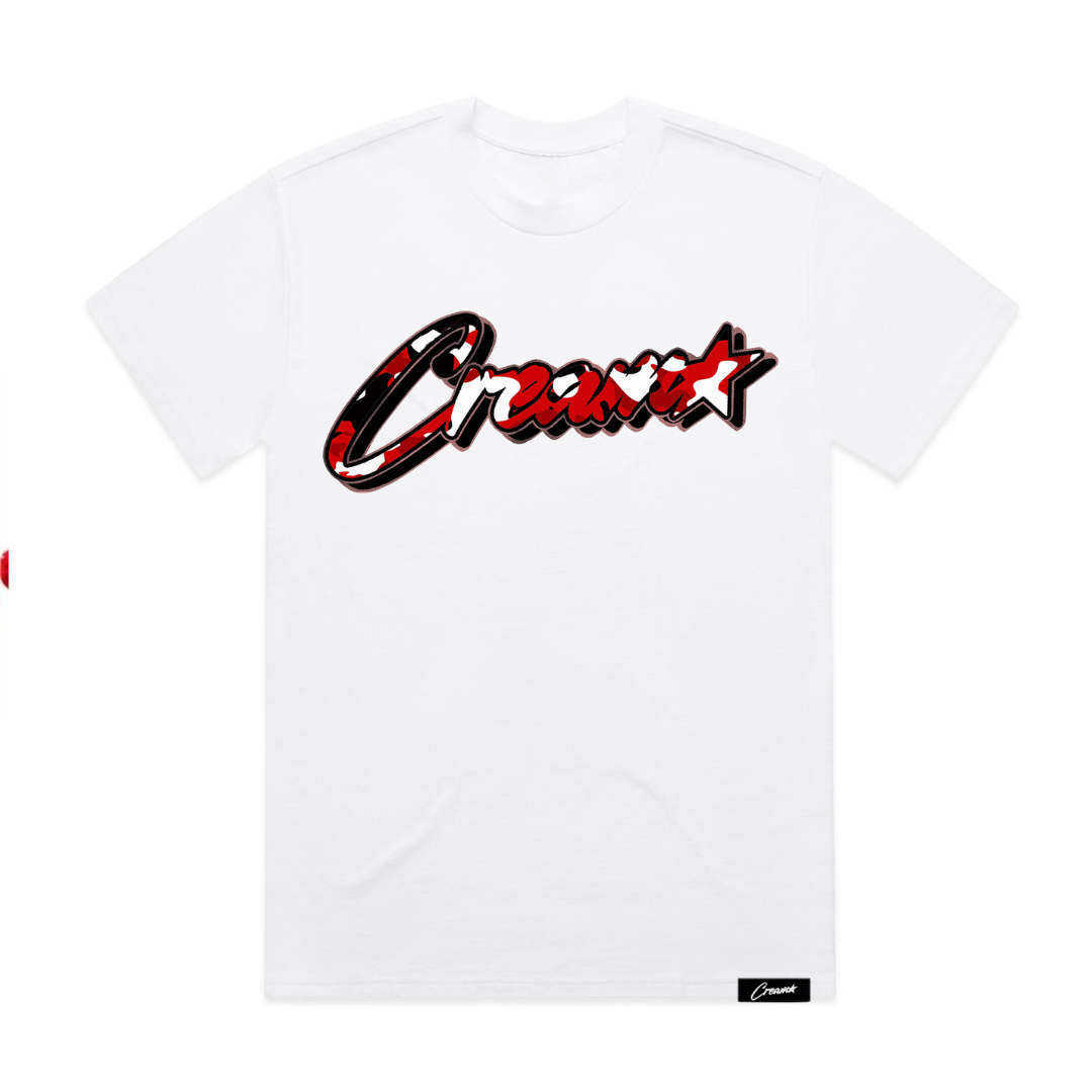 Cream Red Camo Classic Logo Tee (White)