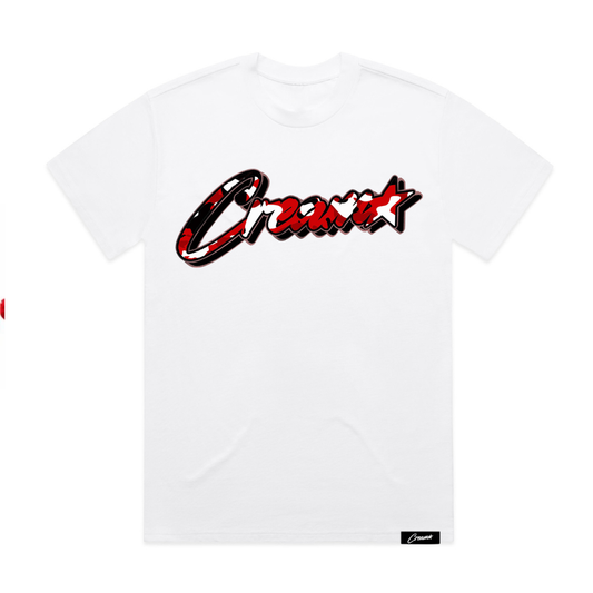 Cream Red Camo Classic Logo Tee (White)