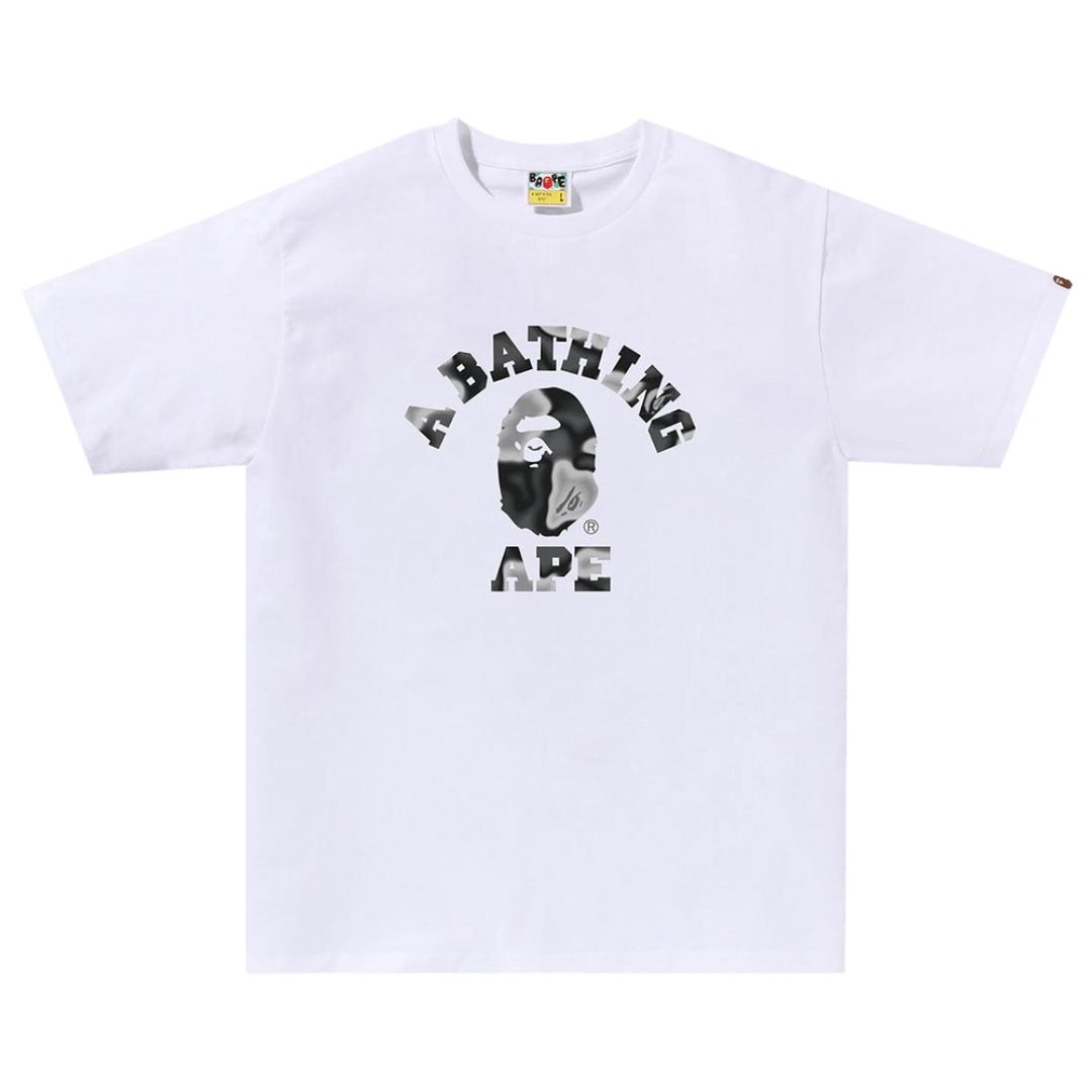 Bape Liquid Camo College Tee (White/Black)