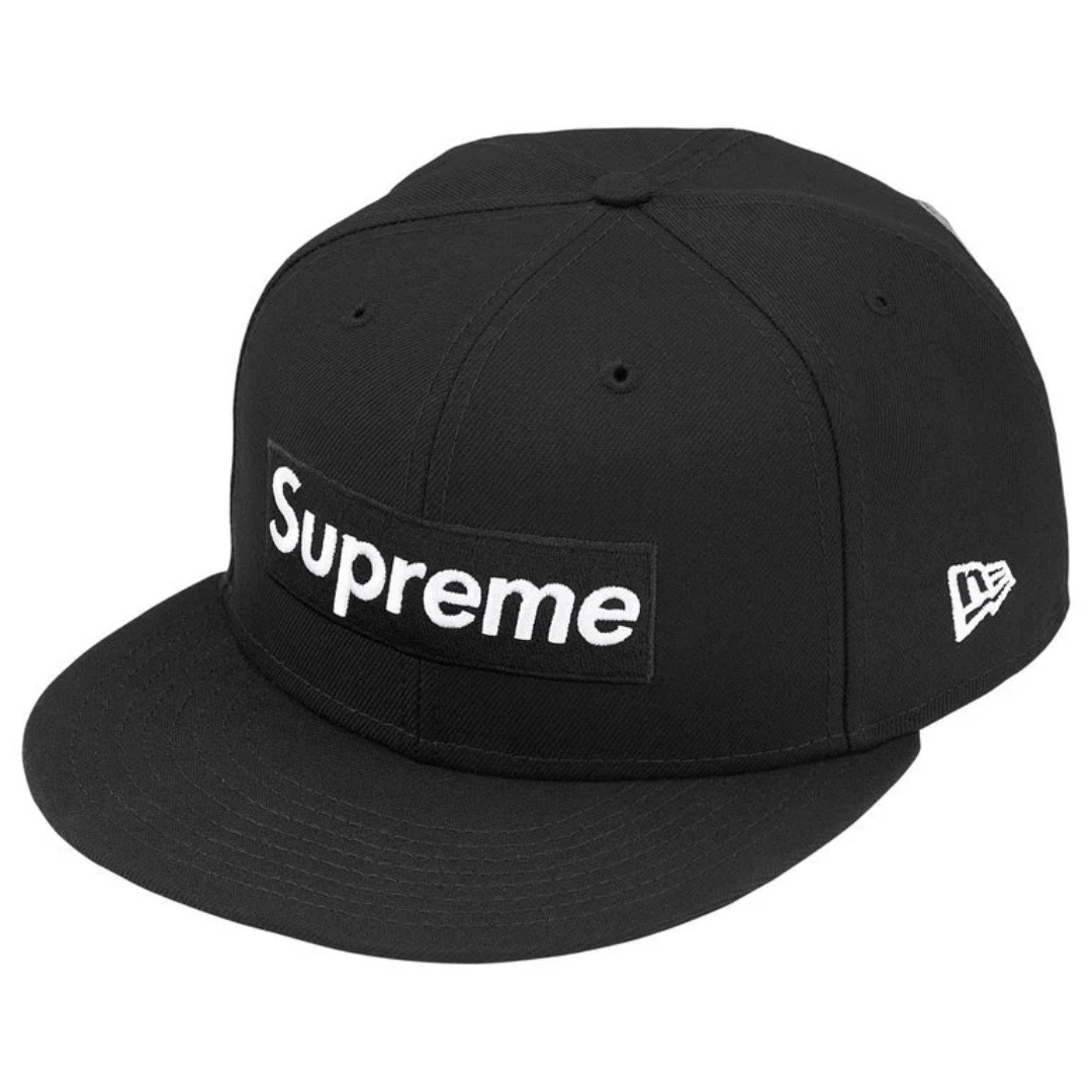 Supreme New Era Rings Box Logo Fitted Hat (Black)