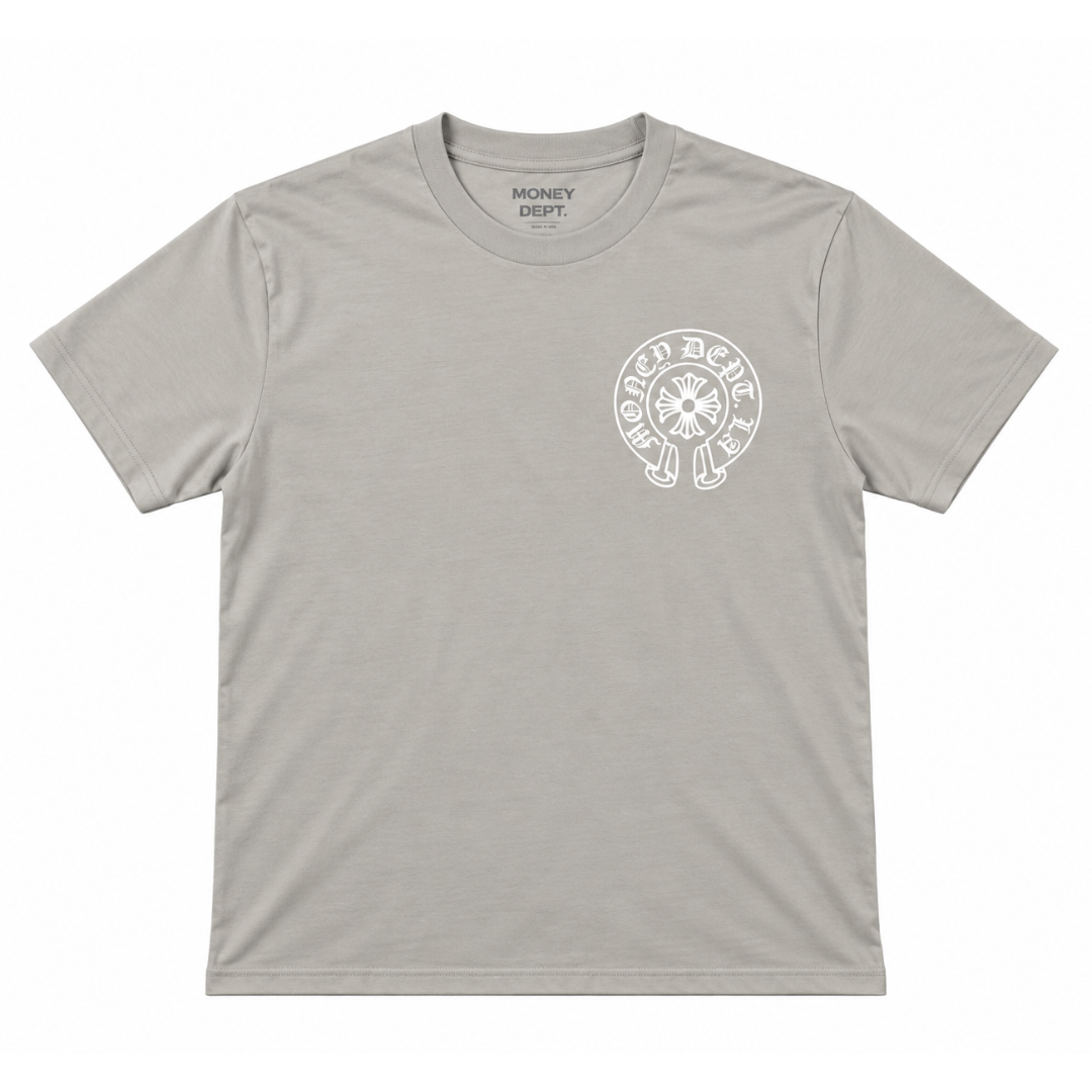 Money Dept Old English Tee (Grey/White)