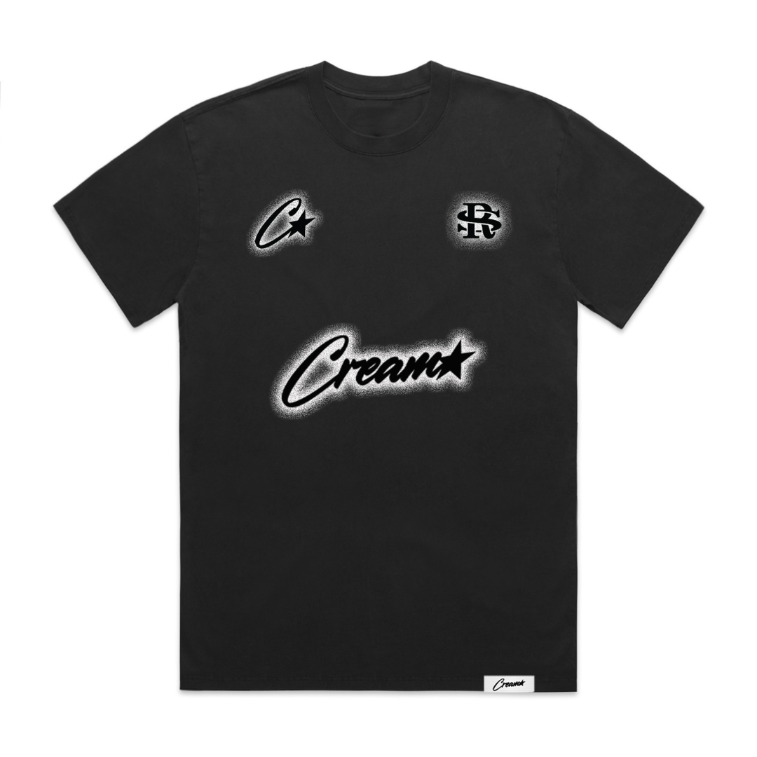Cream Ricardo Sandoval Rhinestone Tee (Faded Black)