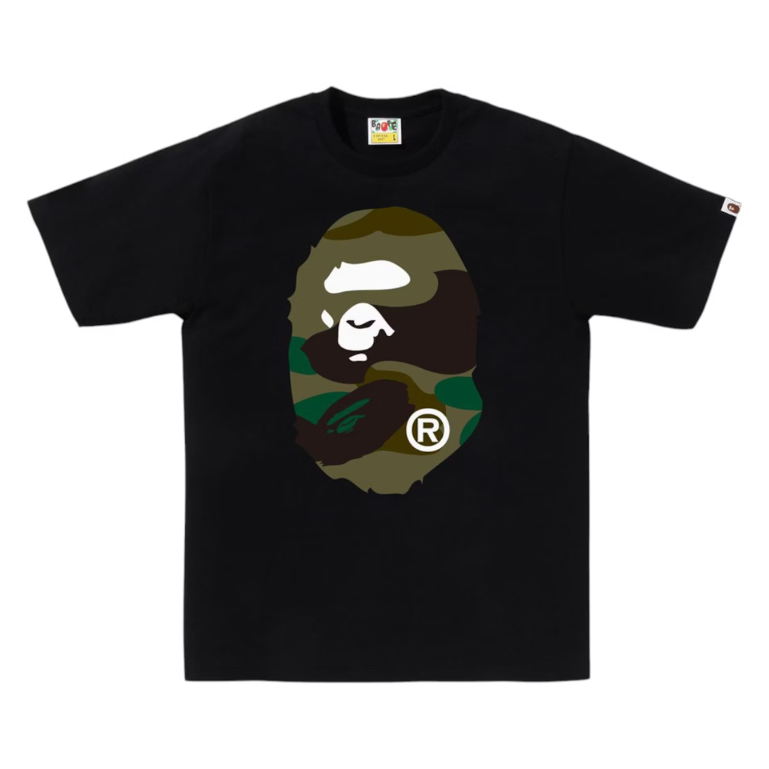 Bape Giant 1st Camo Big Ape Head Tee (Black/Green)