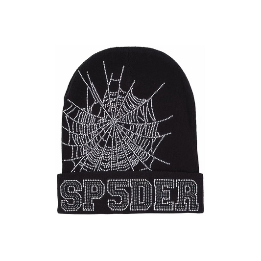 Sp5der Rhinestone Beanie (Black)