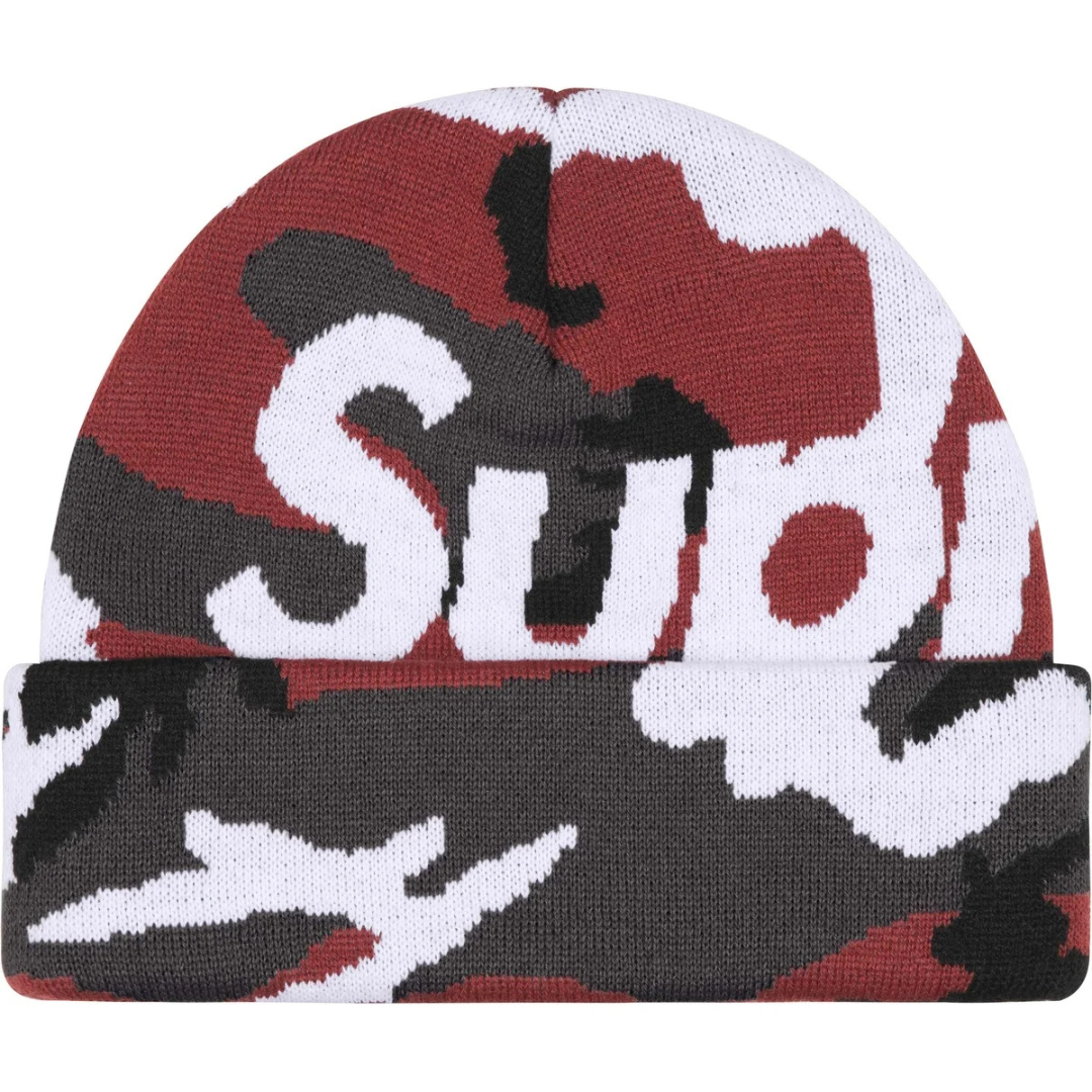Supreme Camo Big Logo Beanie (Red)(FW25)