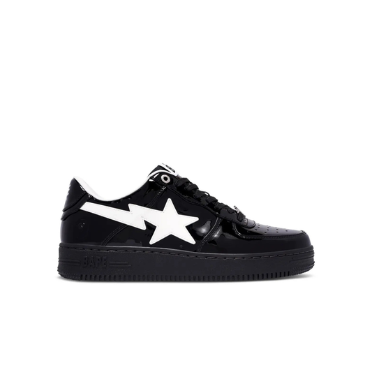 A Bathing Ape Bape Sta #1 Black White Patent Leather