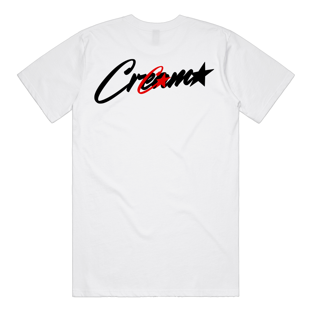 Cream Overlapping Logo Tee (White)