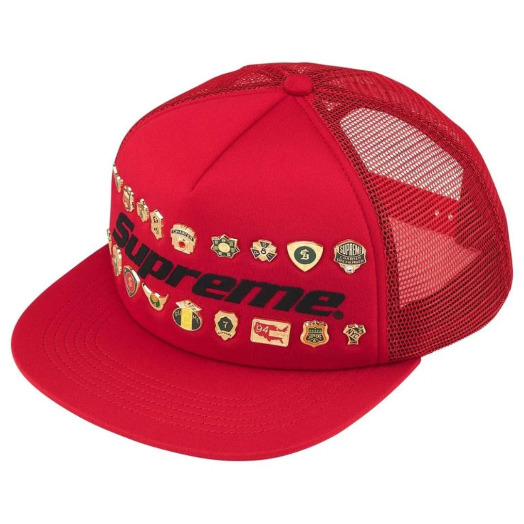 Supreme Pins Mesh Back 5-Panel Hat (Red)