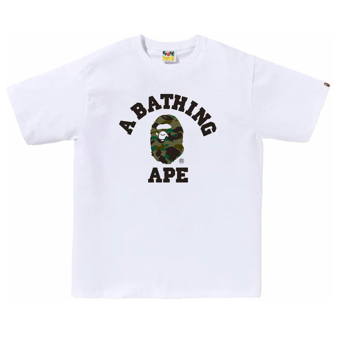 Bape 1st Camo College Tee (White/Green)