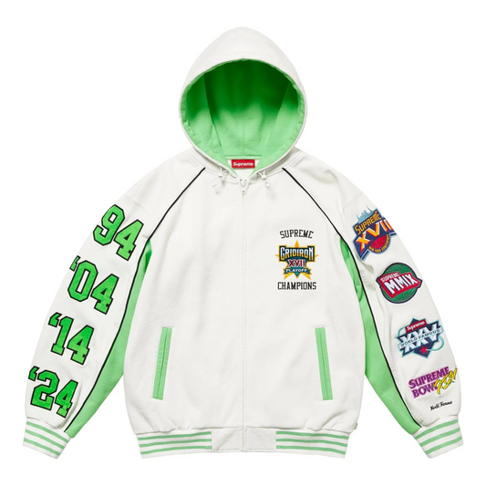 Supreme Playoffs Zip Up Hoodie (White)