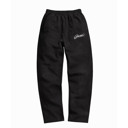 Cream Dollar Print Sweatpants (Washed Black)
