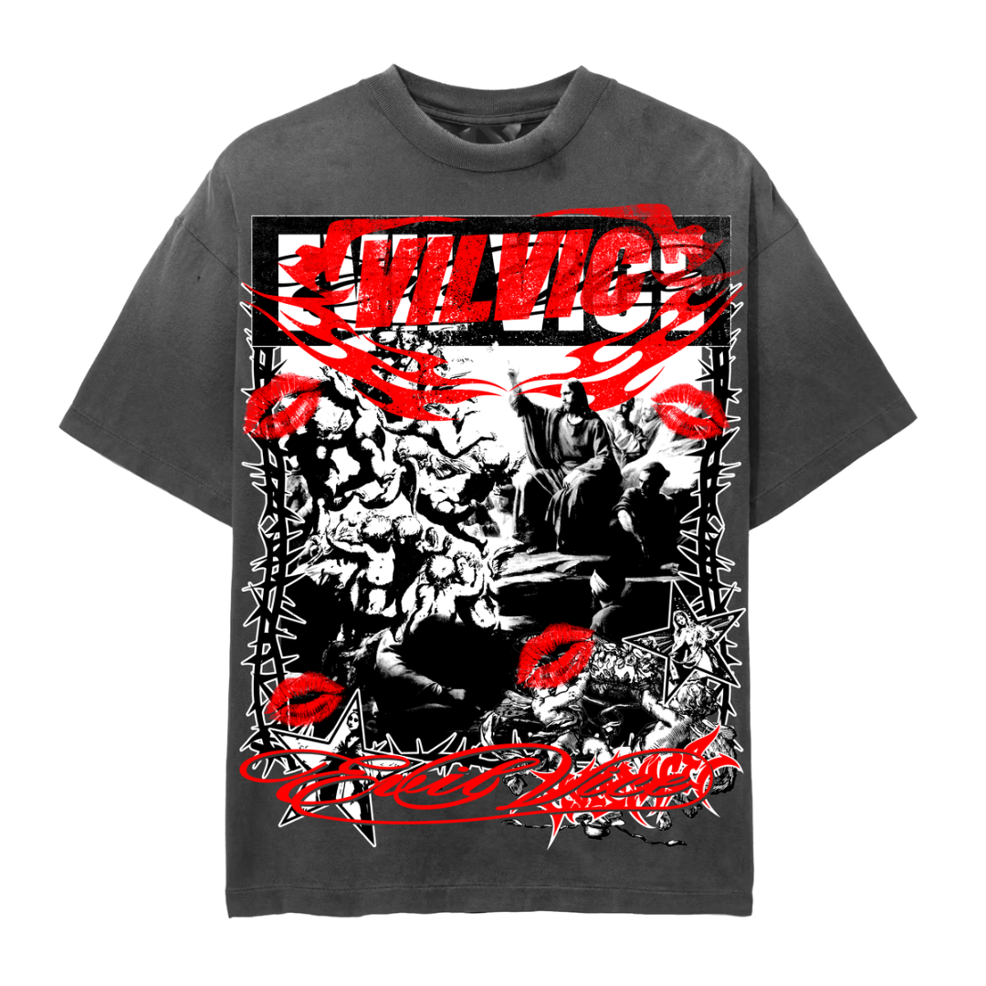 Evil Vice Holy Kiss Tee (Grey)