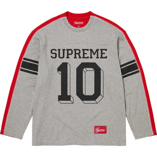 Supreme L/S Split Football Top (Heather Grey)