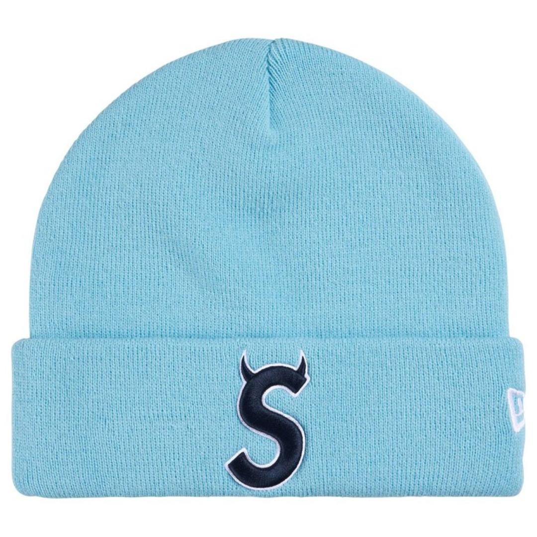 Supreme New Era Devil S Logo Beanie (Light Blue)