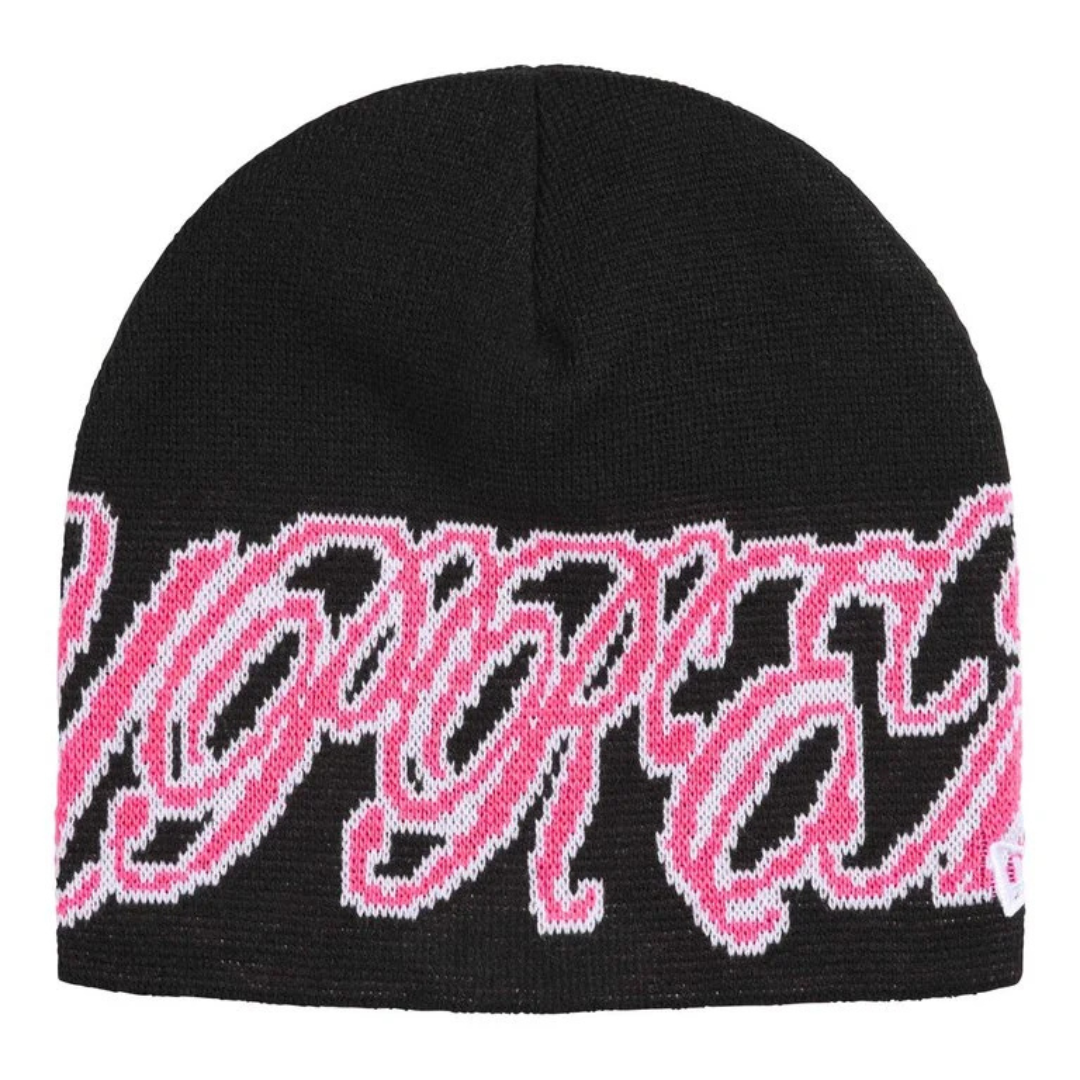 Supreme New Era Cursive Beanie (Black)