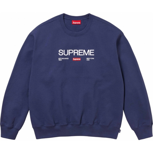 Supreme Established Crewneck (Washed Navy)(SS24)