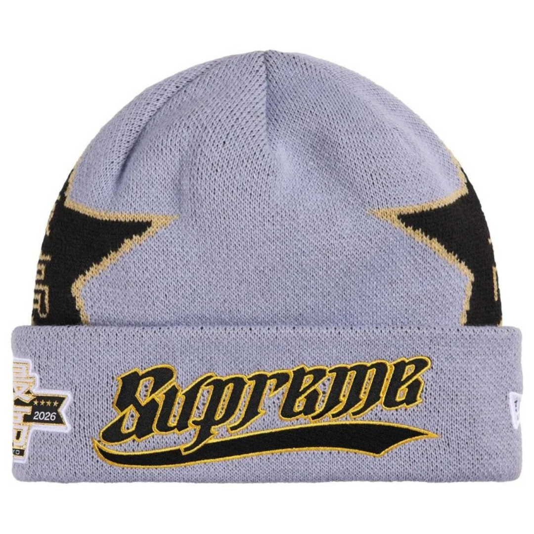 Supreme New Era Stars Beanie (Grey)