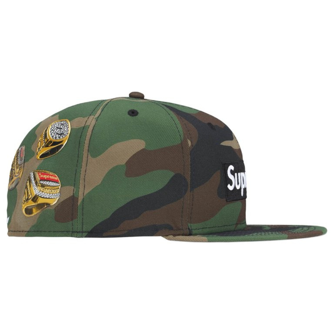 Supreme New Era Rings Box Logo Fitted Hat (Woodland Camo)