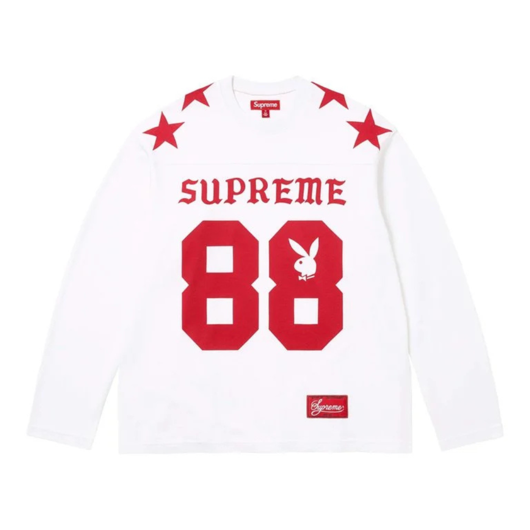 Supreme Playboy L/S Football Top (White)