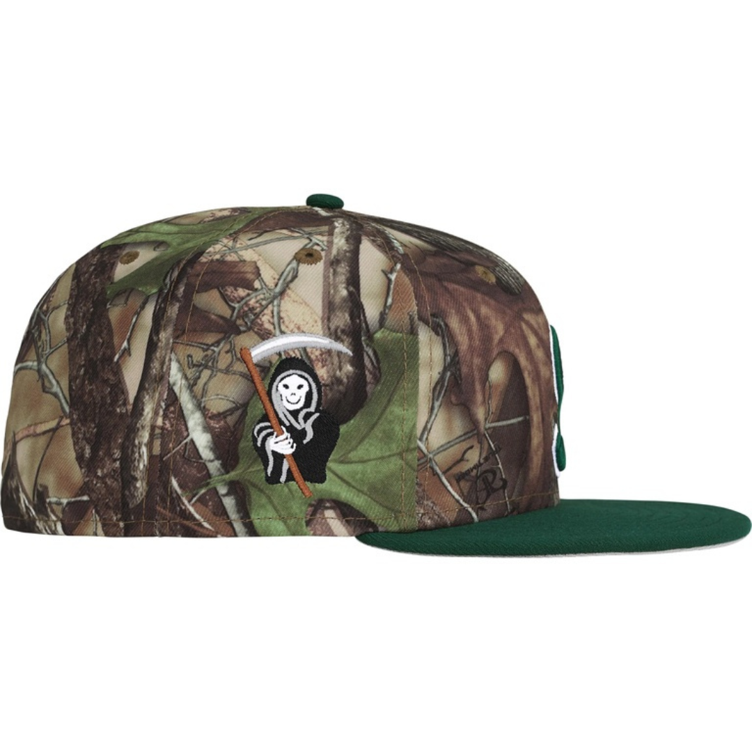 Supreme New Era Reaper S Logo 59Fifty Fitted Hat (Woodland Camo)