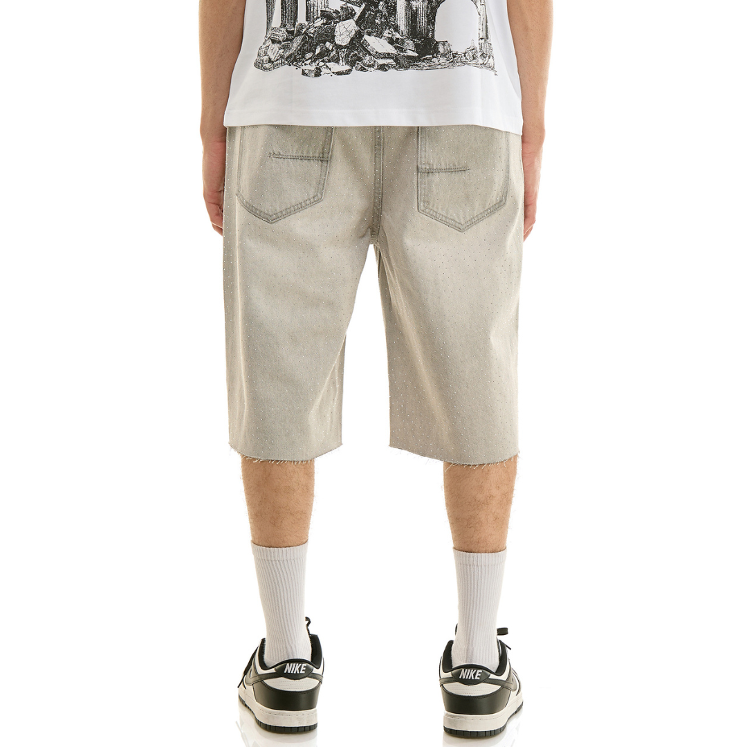 KDNK Rhinestone Shorts (Grey)