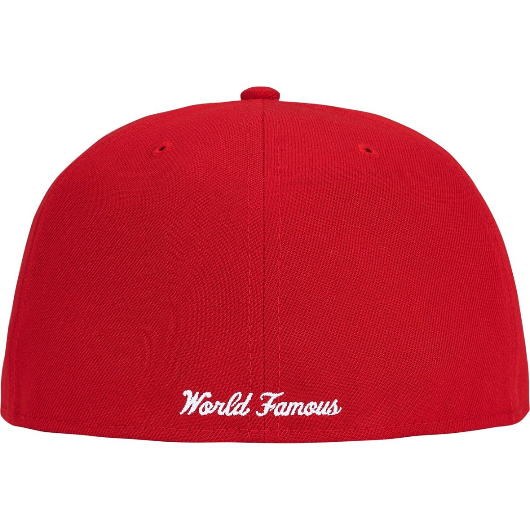 Supreme x New Era Breast Cancer Awareness Box Logo Fitted Hat (Red)