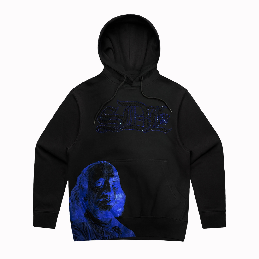SDL Blue Rhinestone Hoodie (Black)