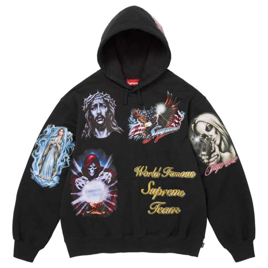 Supreme Sticker Hoodie (Black)