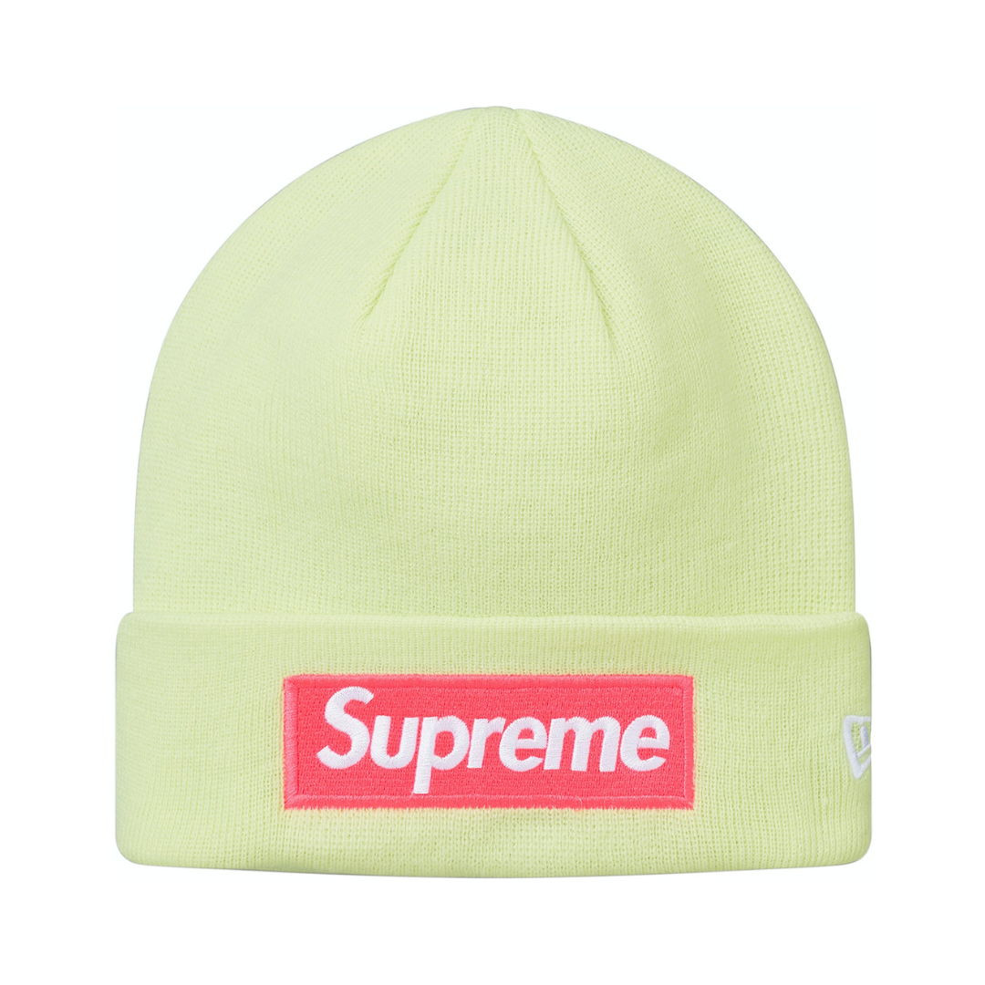 Supreme New Era Box Logo Beanie (FW17) (Pale Lime)