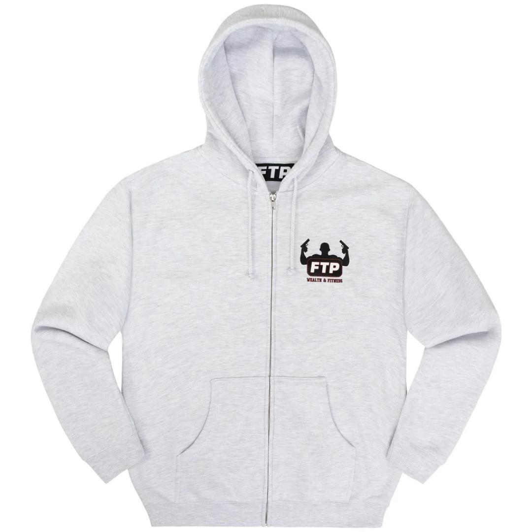 FTP Wealth & Fitness Zip Up Hoodie (Ash Heather)