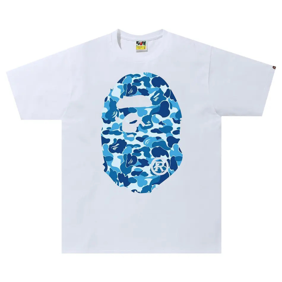 Bape ABC Camo Big Ape Head Tee (White/Blue)