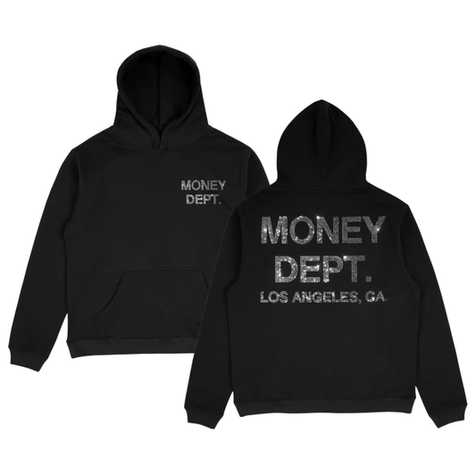 Money Dept Rhinestone Hoodie (Clear)