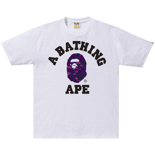 Bape Color Camo College Tee (White/Purple)