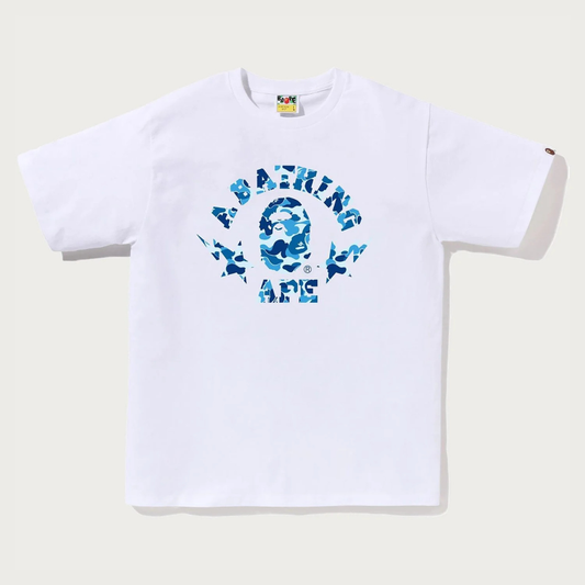 Bape ABC Camo Sta College Tee (White/Blue)