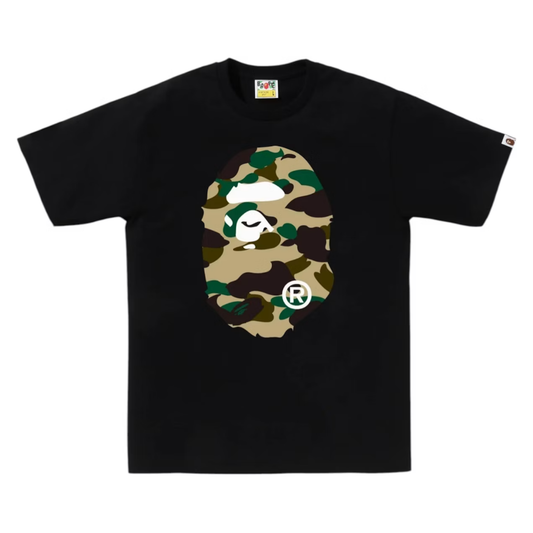Bape Giant 1st Camo Big Ape Head Tee SS26 (Black/Yellow)
