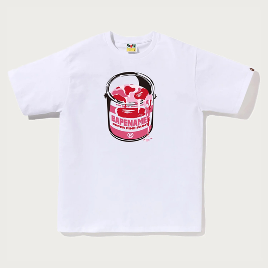Bape ABC Camo Paint Can Tee (White/Pink)