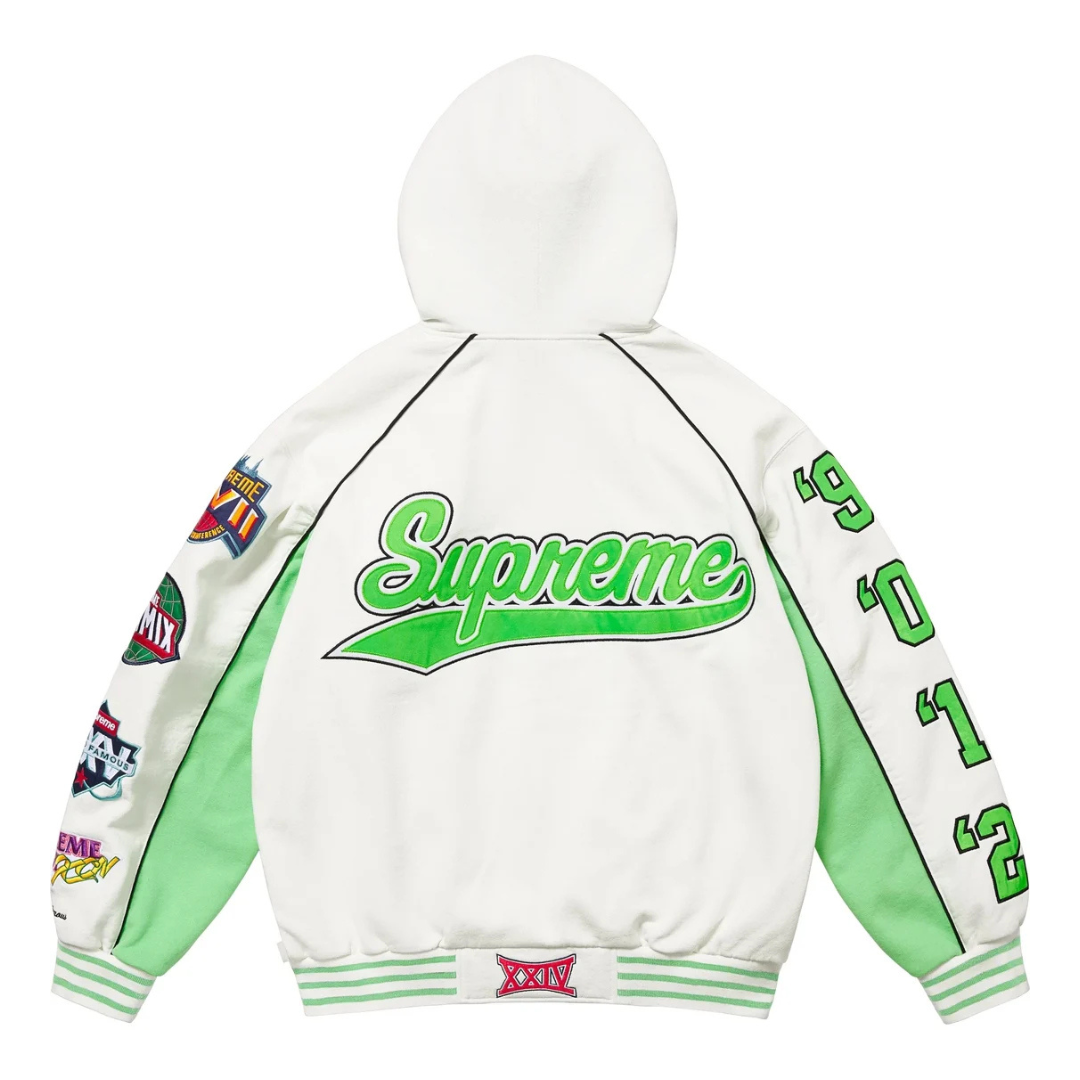 Supreme Playoffs Zip Up Hoodie (White)