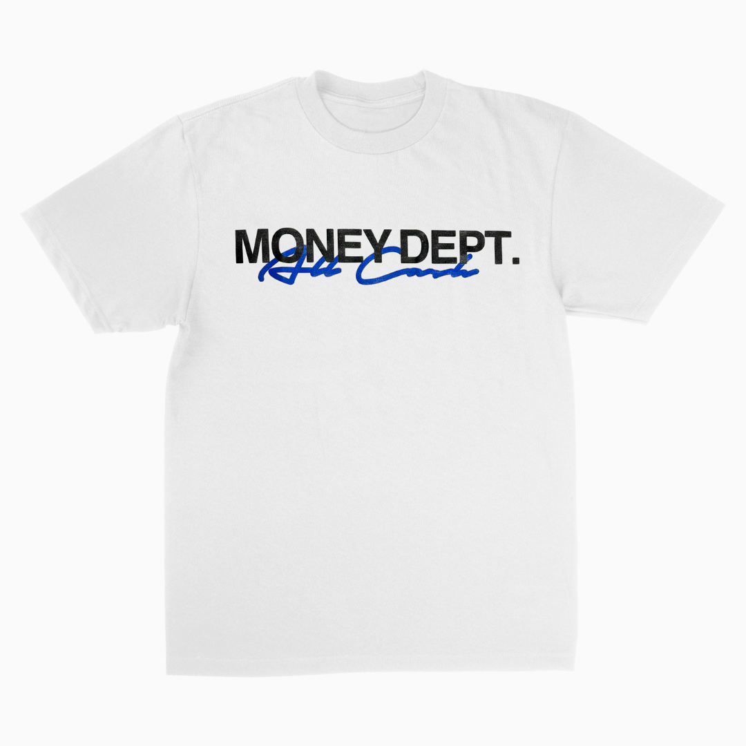 Money Dept x All Cash Classic Tee (White/Blue)